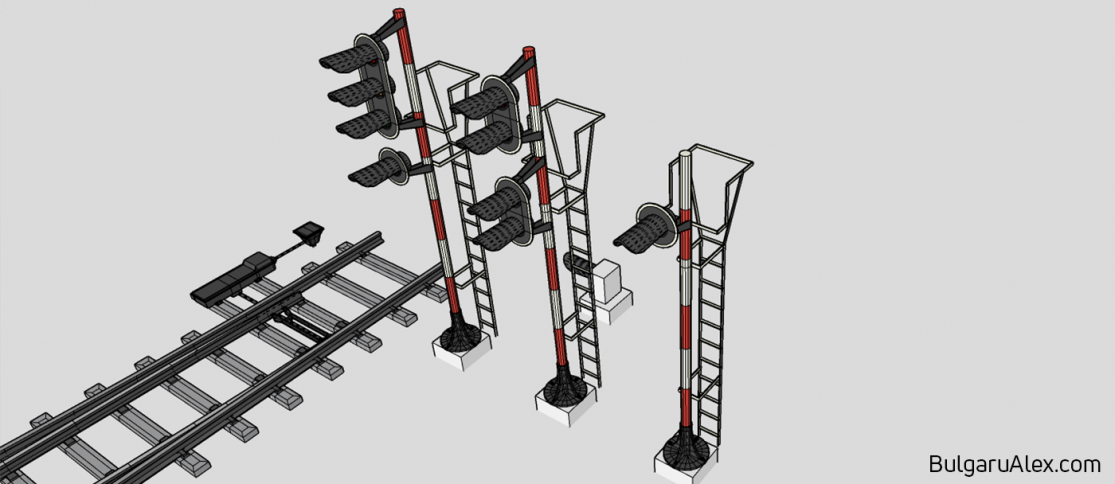 3D railway traffic lights design